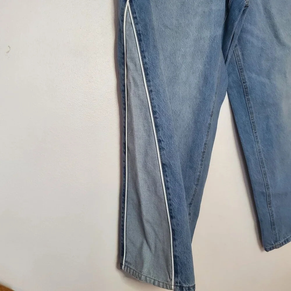 Wild Fable Size 18 Two Toned Blue Mid Rise 90's Relaxed Straight Jeans - Picture 9 of 9